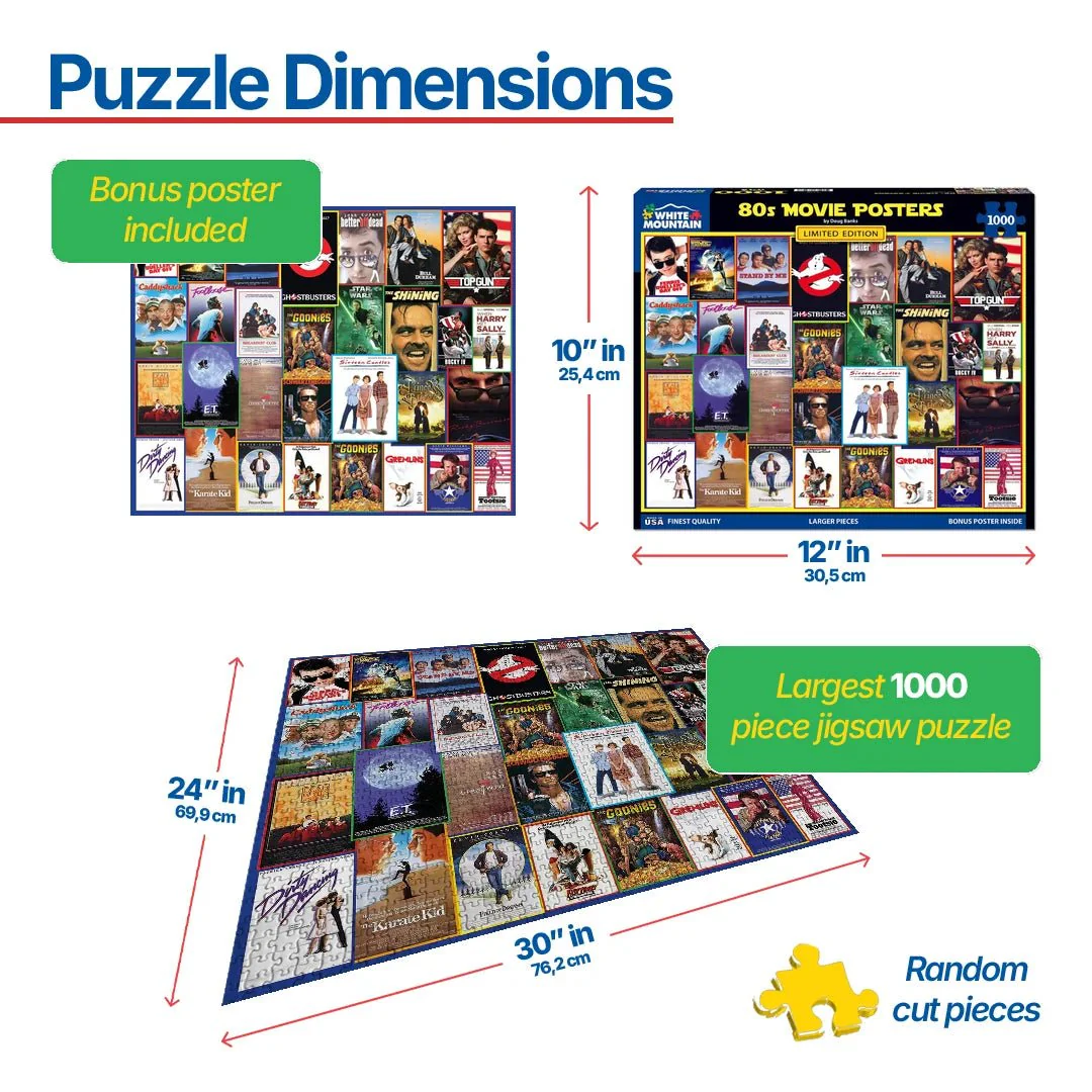 80s Movie Posters (1990pz) - 1000 Piece Jigsaw Puzzle - Image 3