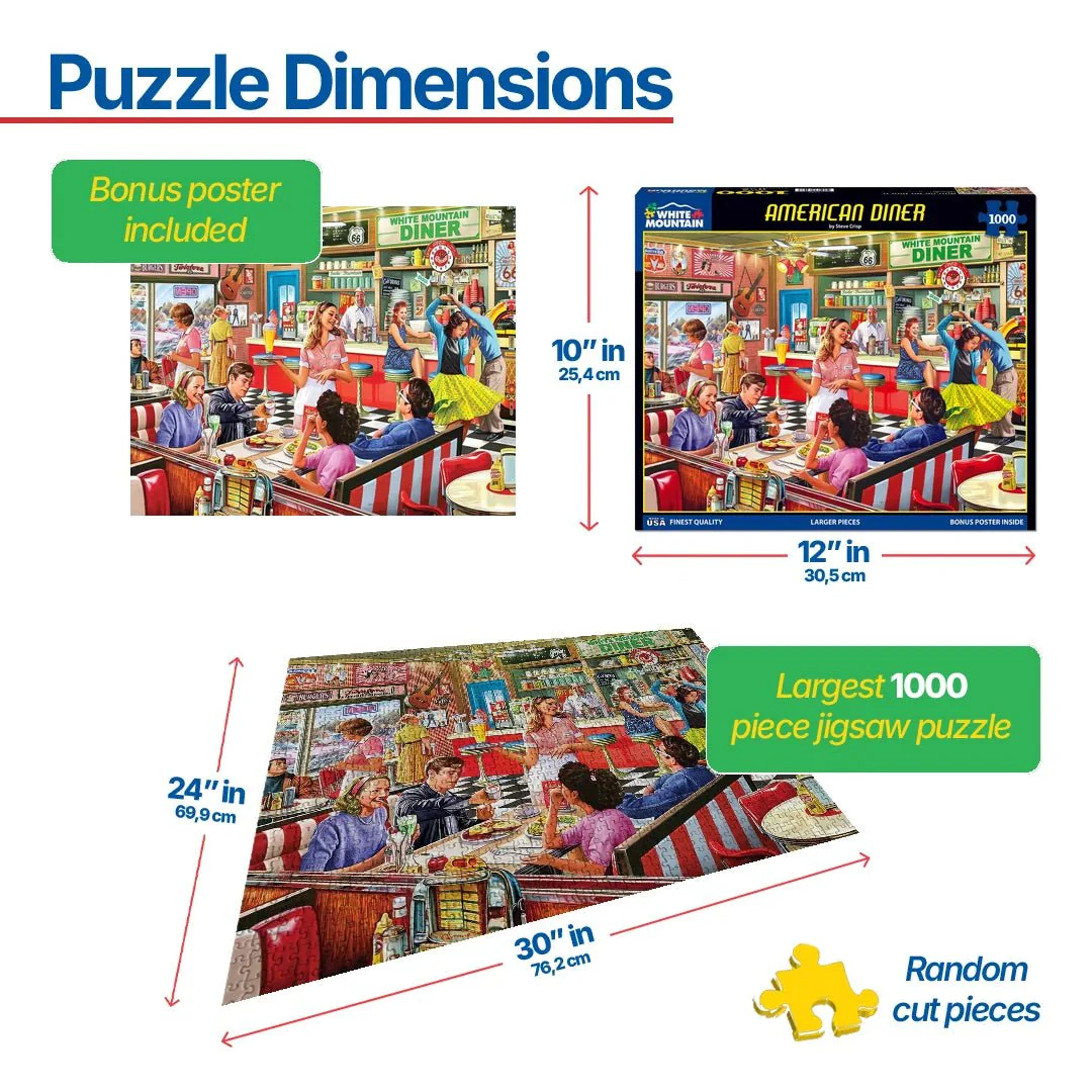 American Diner (1397pz) - 1000 Piece Jigsaw Puzzle - Image 3