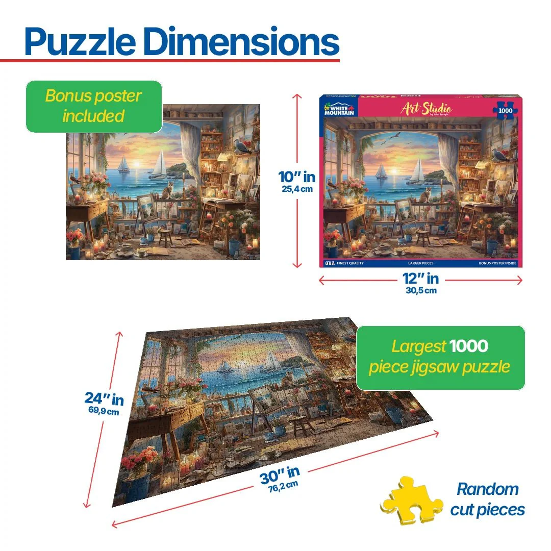Art Studio (2002pz) - 1000 Piece Jigsaw Puzzle - Image 3