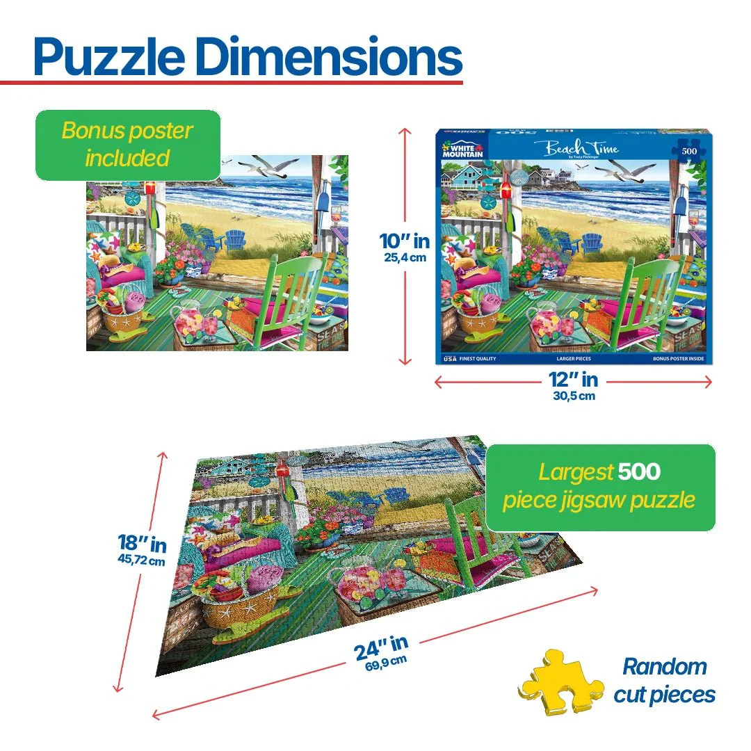 Beach Time (2130pz) - 500 Piece Jigsaw Puzzle - Image 3