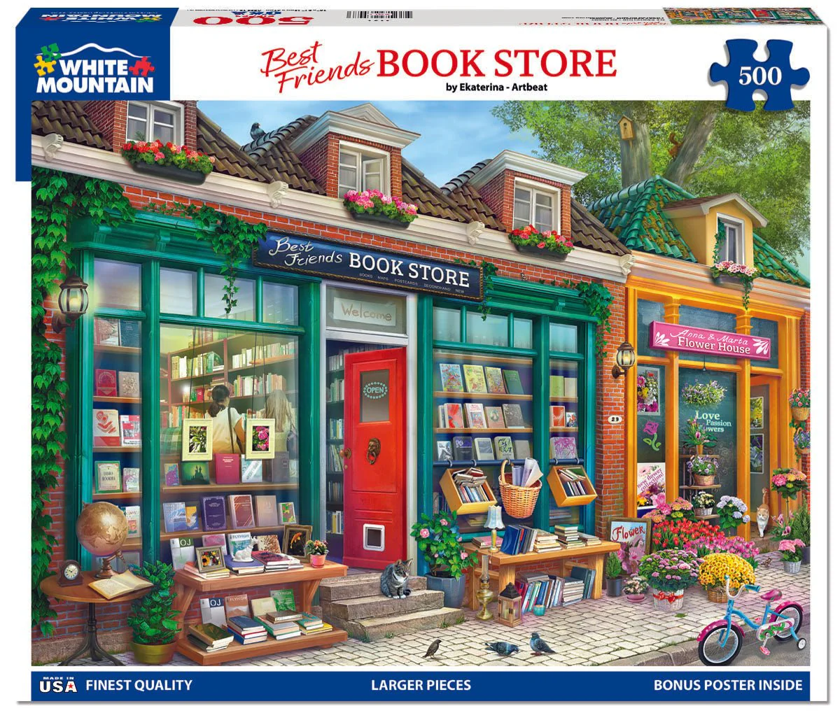 Best Friends Book Store (2131pz) - 500 Piece Jigsaw Puzzle - Image 2