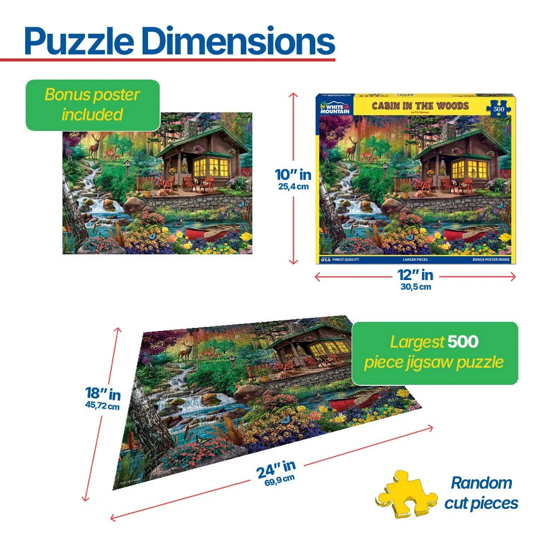 Cabin In The Woods (1809pz) - 500 Piece Jigsaw Puzzle - Image 3