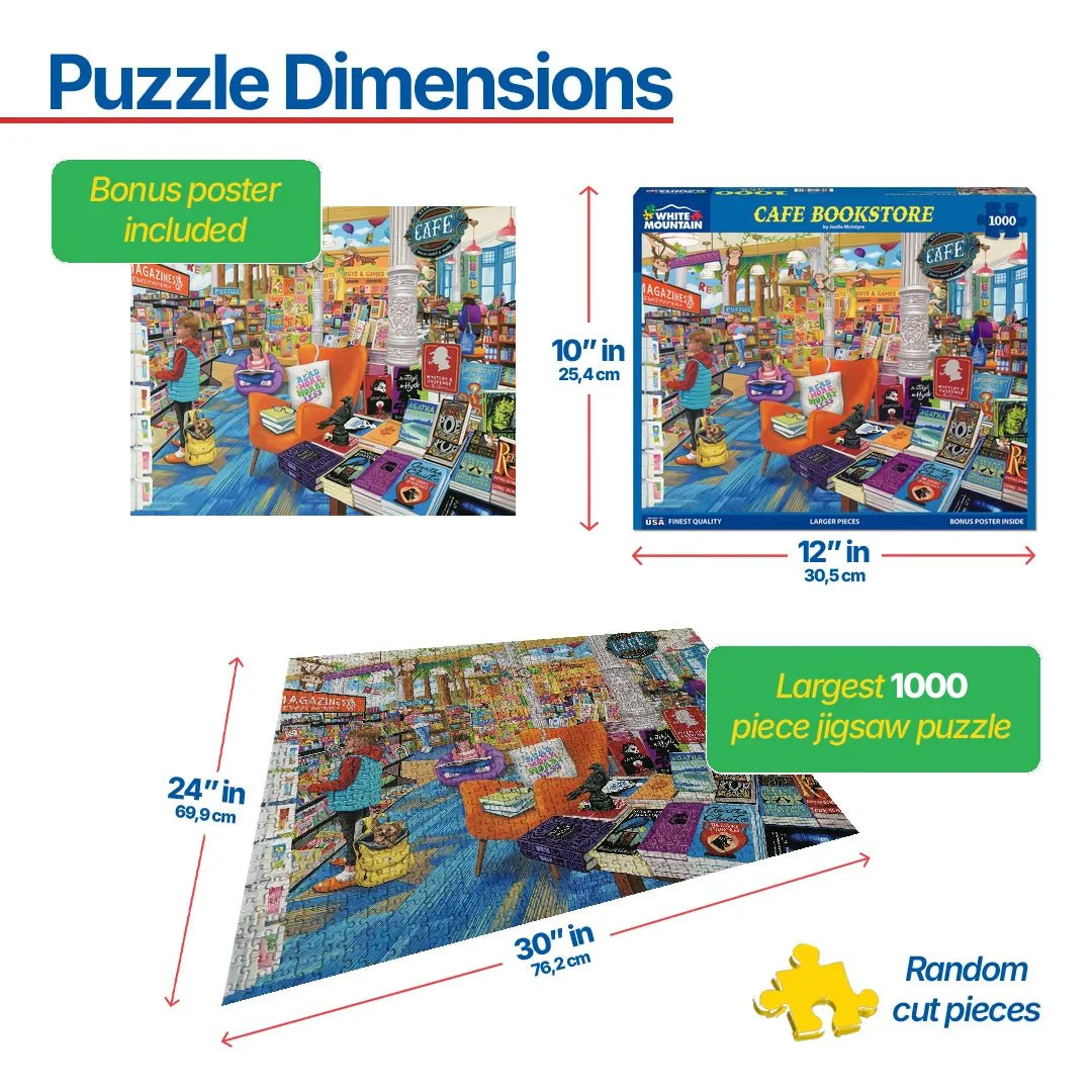 Cafe Bookstore (2128pz) - 1000 Piece Jigsaw Puzzle - Image 3