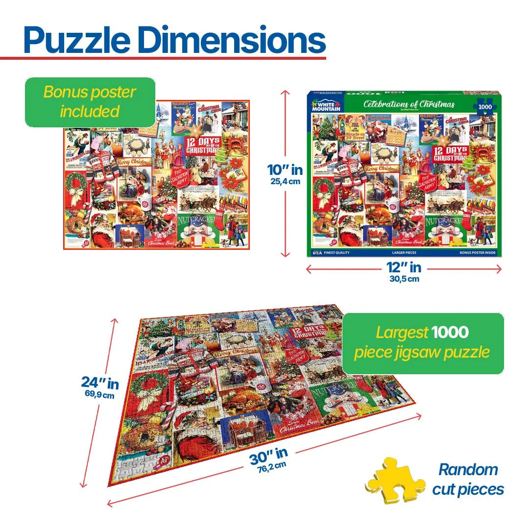 Celebrations of Christmas (1868pz) - 1000 Piece Jigsaw Puzzle - Image 3