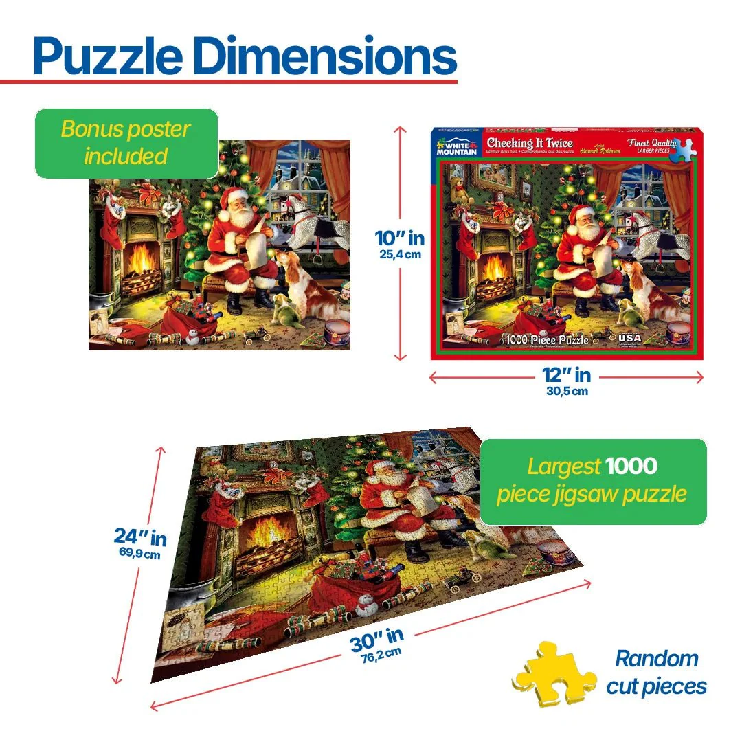 Checking It Twice (486pz) - 1000 Piece Jigsaw Puzzle - Image 3