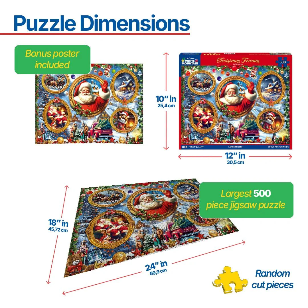 Christmas Frames (2146pz) - 500 Piece Jigsaw Puzzle - Image 3
