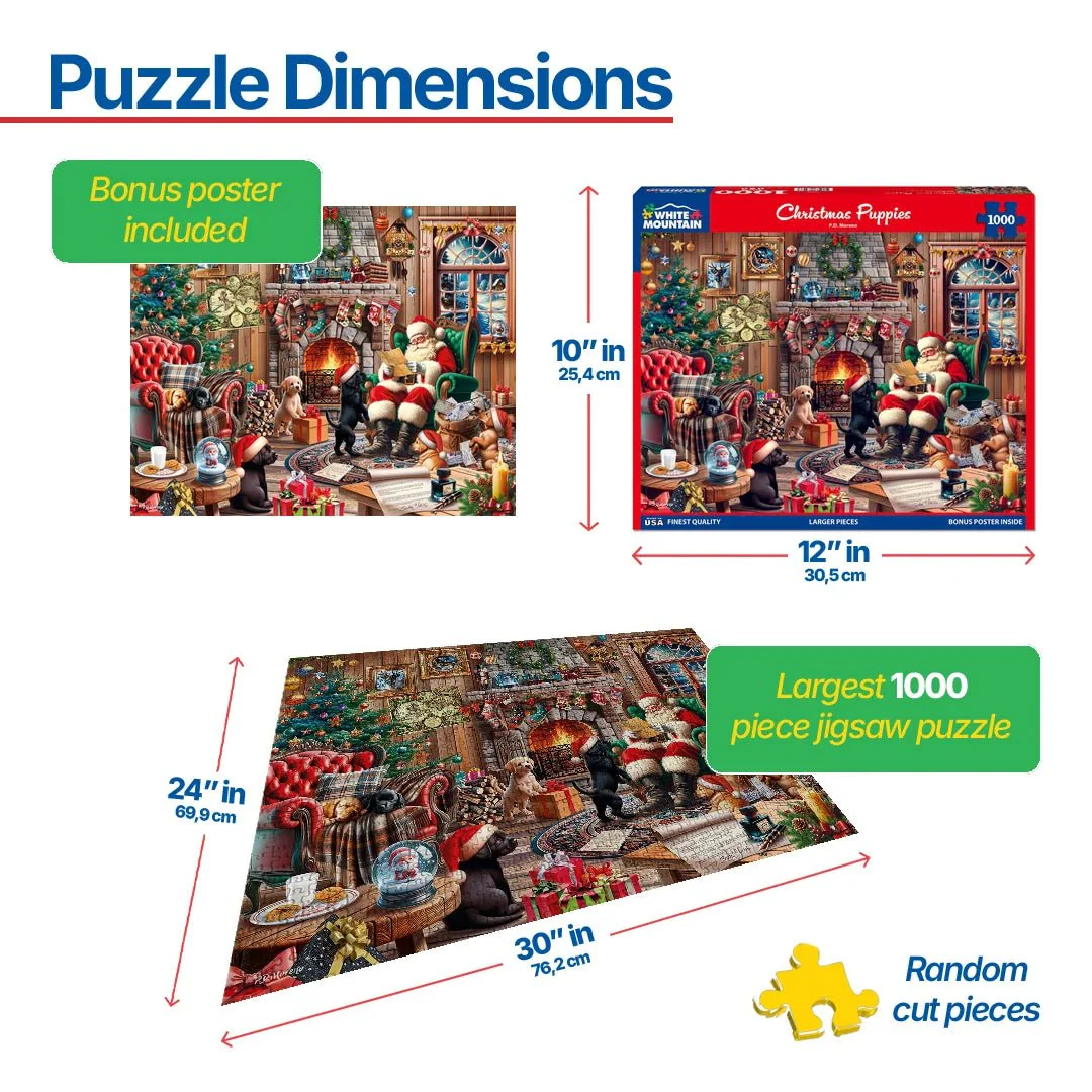 Christmas Puppies (2009pz) - 1000 Piece Jigsaw Puzzle - Image 3