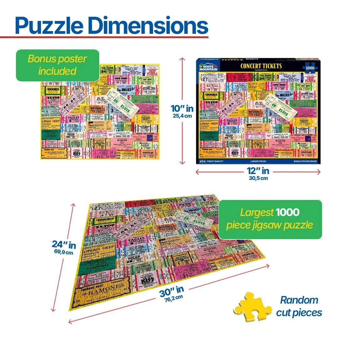 Concert Tickets (1844pz) - 1000 Piece Jigsaw Puzzle - Image 3