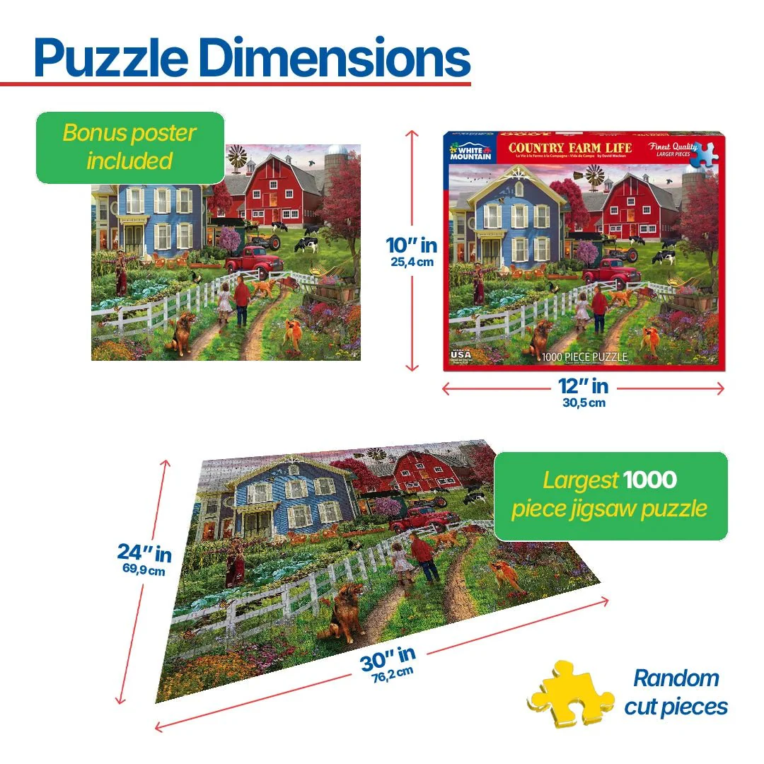 Country Farm Life (1744pz) - 1000 Piece Jigsaw Puzzle - Image 3