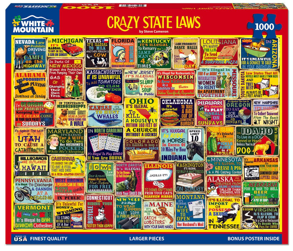 Crazy State Laws (1987pz) - 1000 Piece Jigsaw Puzzle - Image 2