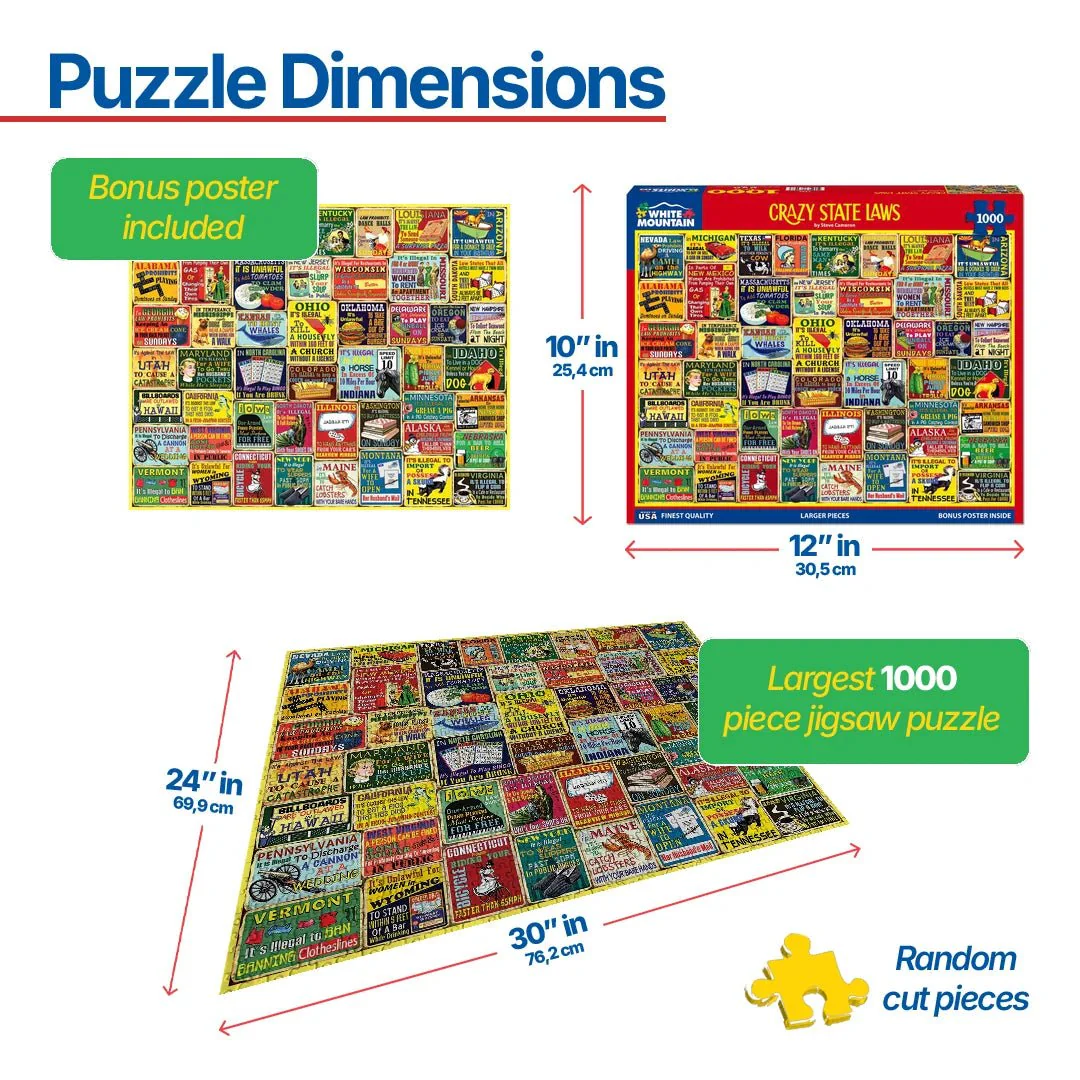 Crazy State Laws (1987pz) - 1000 Piece Jigsaw Puzzle - Image 3