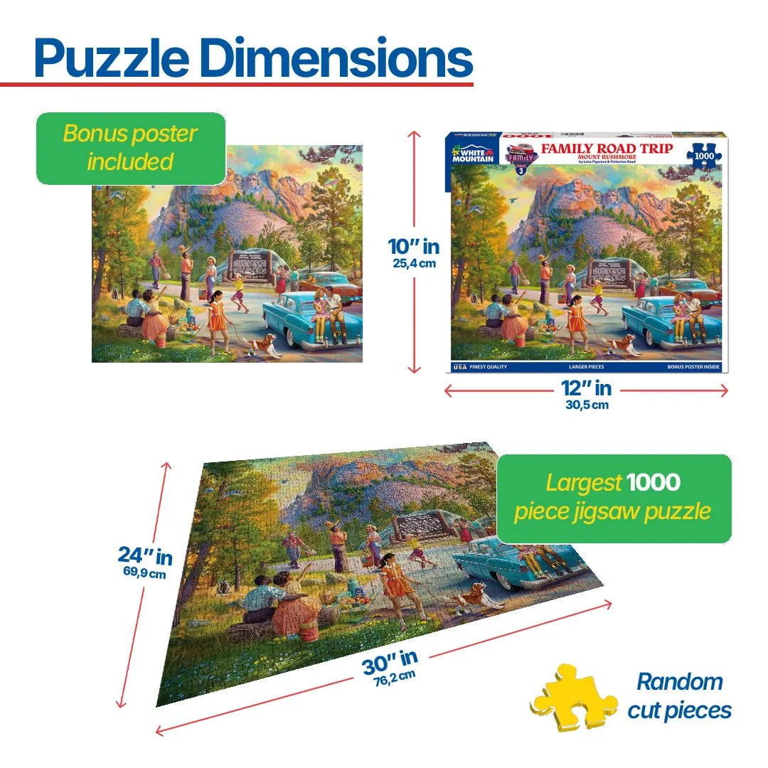 Family Road Trip-Mt Rushmore (2088pz) - 1000 Piece Jigsaw Puzzle - Image 3