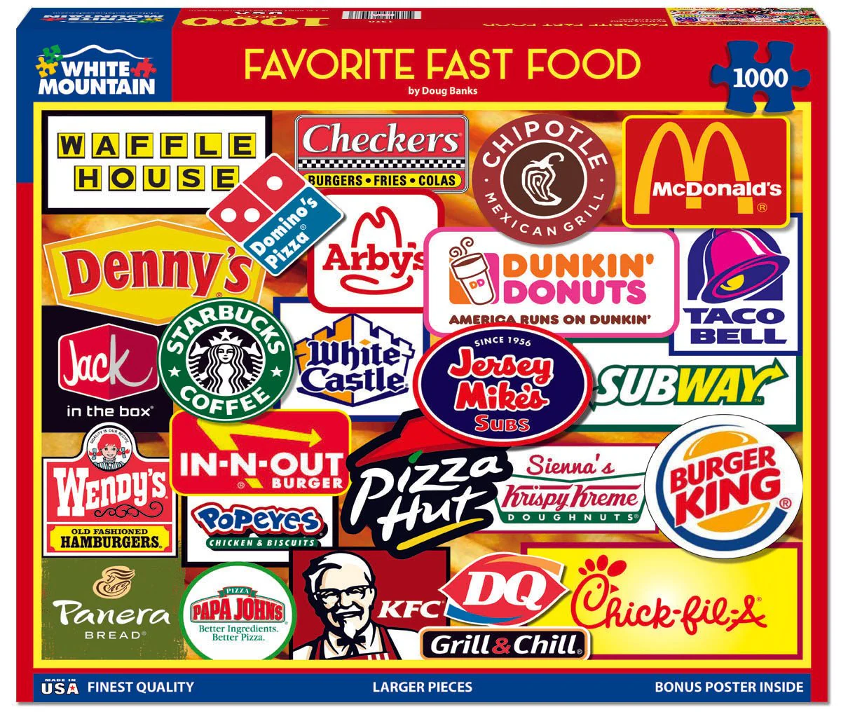 Favorite Fast Food (1928pz) - 1000 Piece Jigsaw Puzzle - Image 2