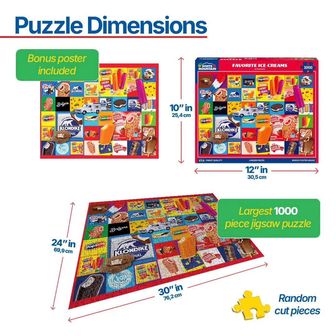 Favorite Ice Creams (2103pz) - 1000 Piece Jigsaw Puzzle - Image 3