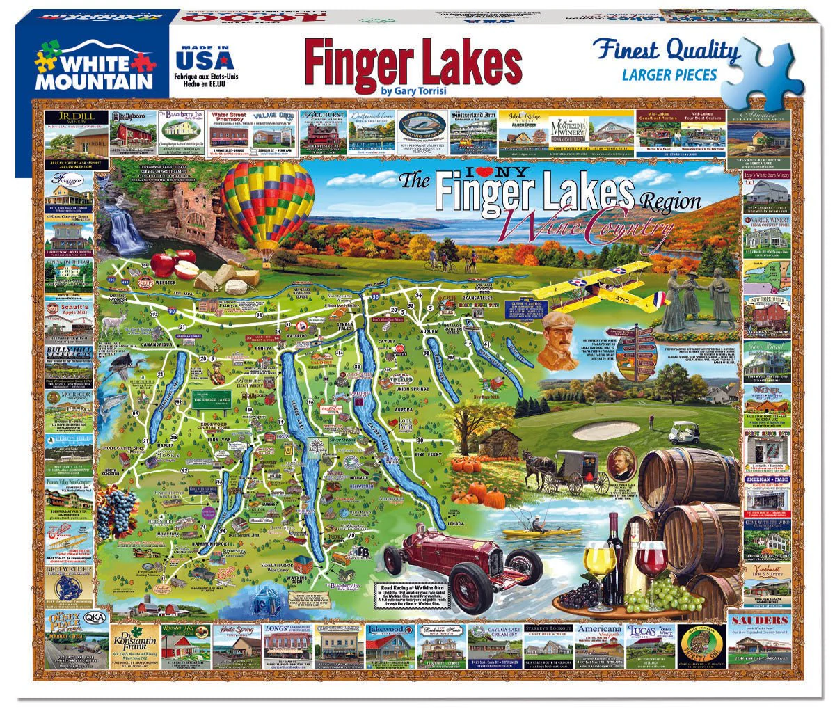 Finger Lakes (1182pz) - 1000 Piece Jigsaw Puzzle - Image 2