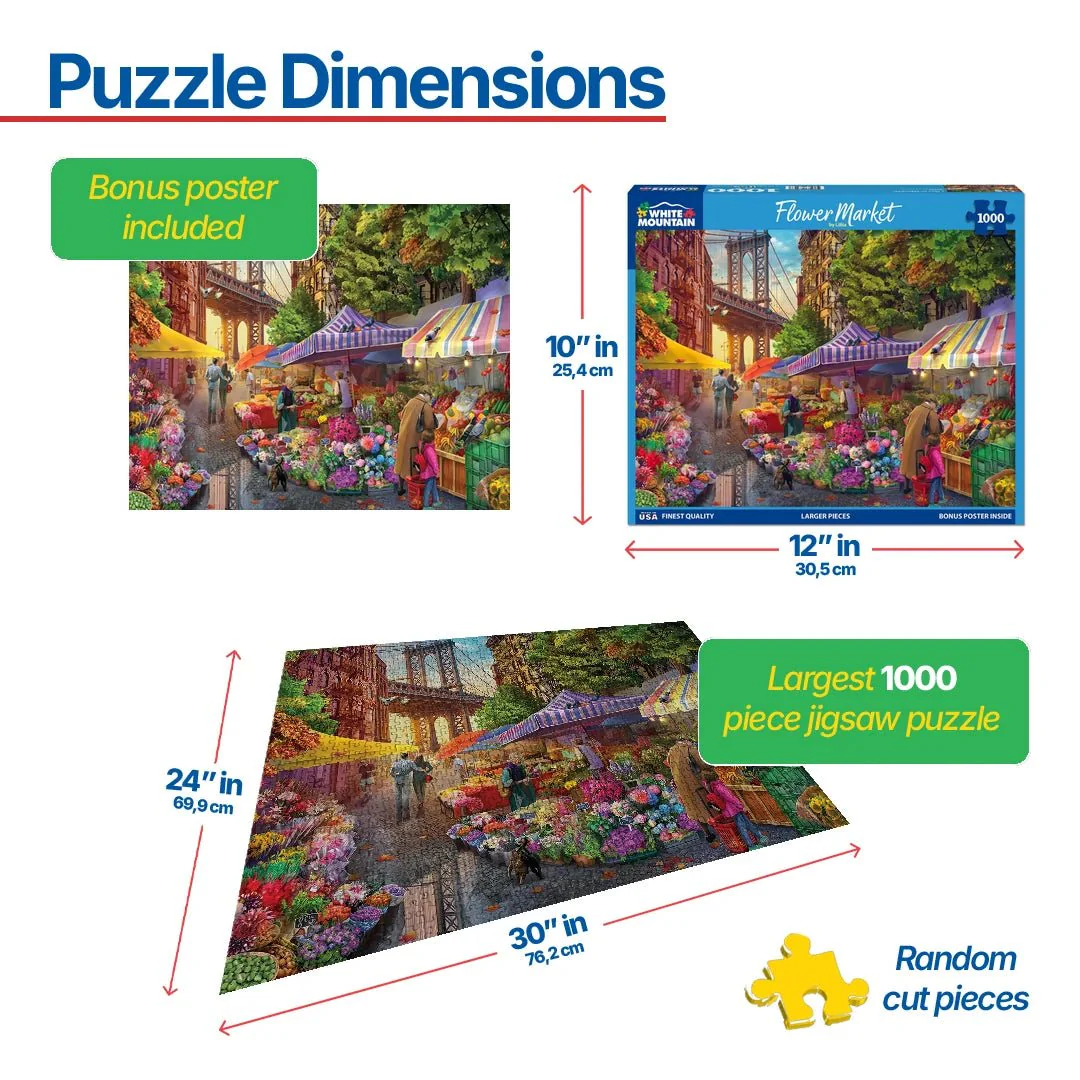 Flower Market (1871pz) - 1000 Piece Jigsaw Puzzle - Image 3