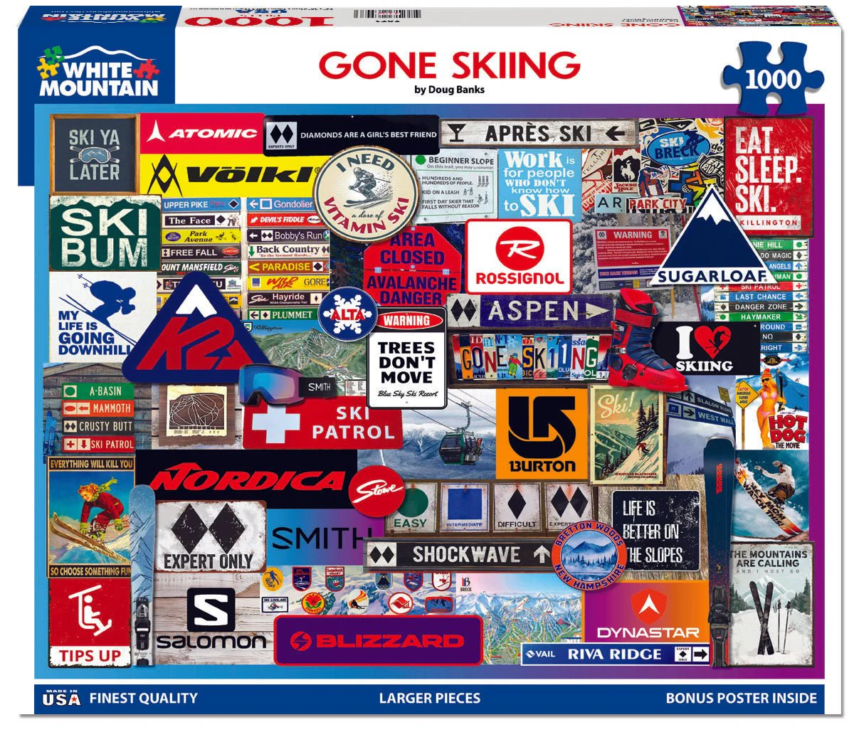 Gone Skiing (2071pz) - 1000 Piece Jigsaw Puzzle - Image 2