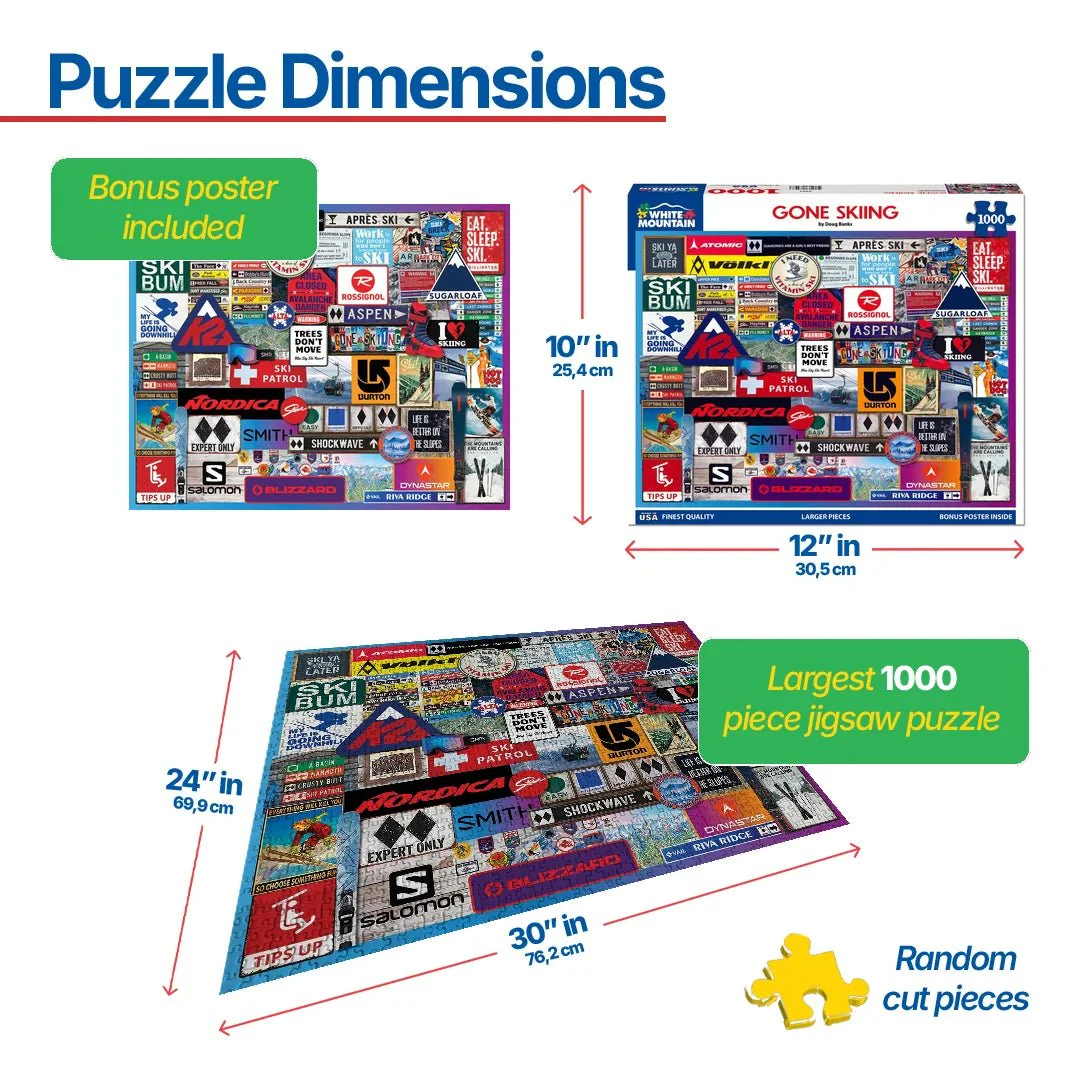 Gone Skiing (2071pz) - 1000 Piece Jigsaw Puzzle - Image 3