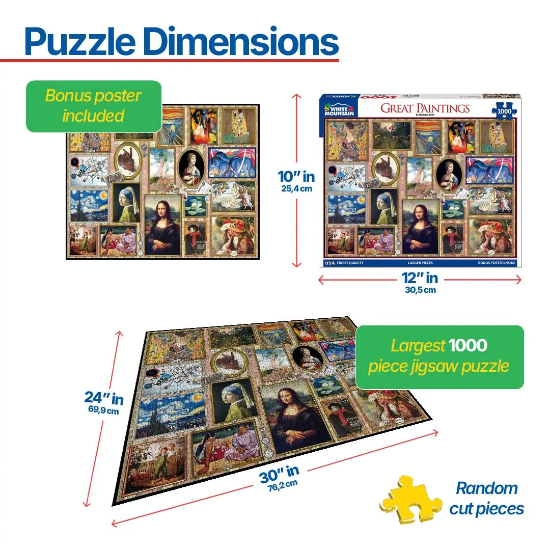Great Paintings (1345pz) - 1000 Piece Jigsaw Puzzle - Image 3