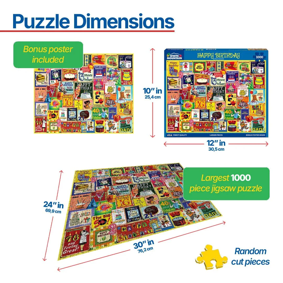 Happy Birthday (1988pz) - 1000 Piece Jigsaw Puzzle - Image 3