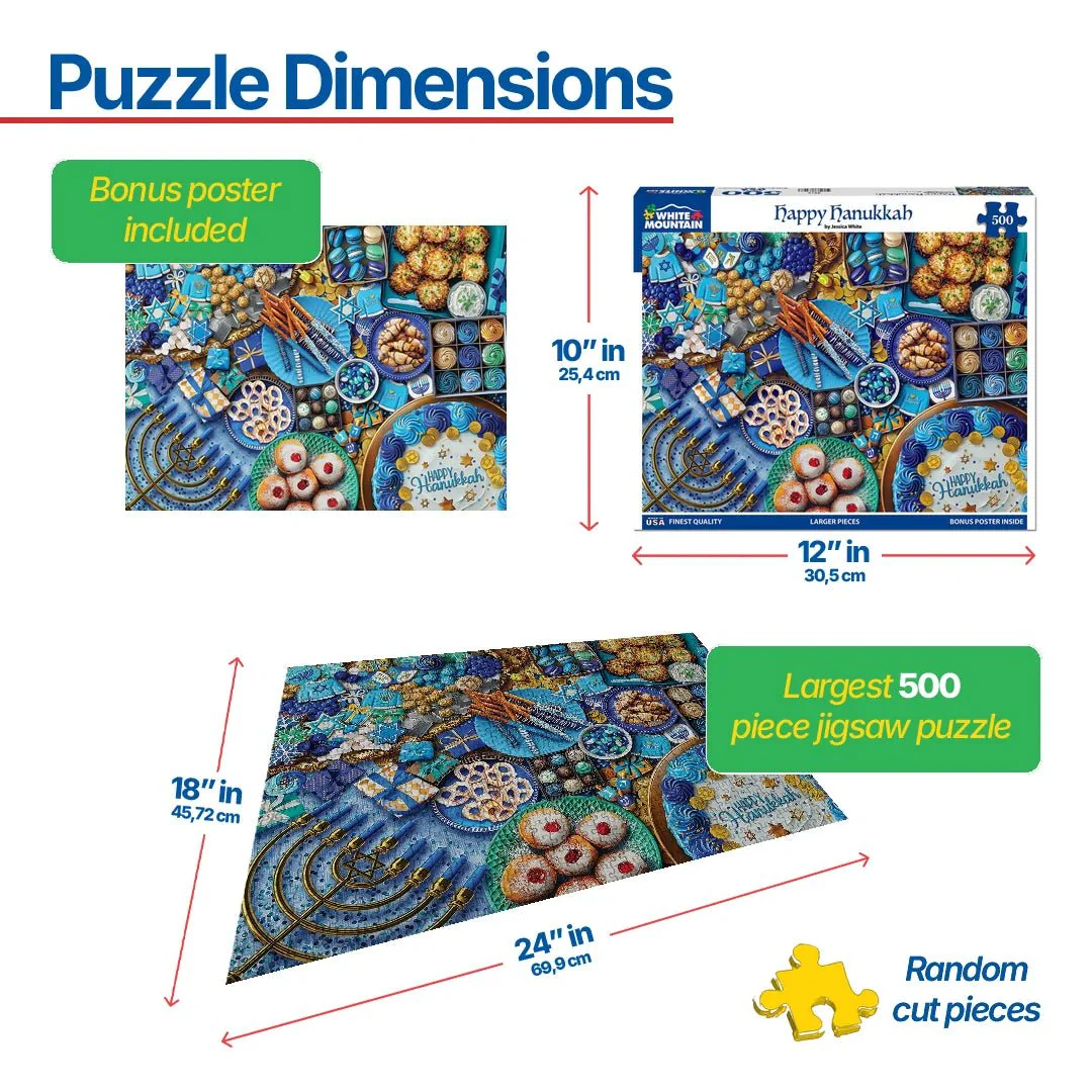 Happy Hanukkah (2016pz) - 500 Piece Jigsaw Puzzle - Image 3