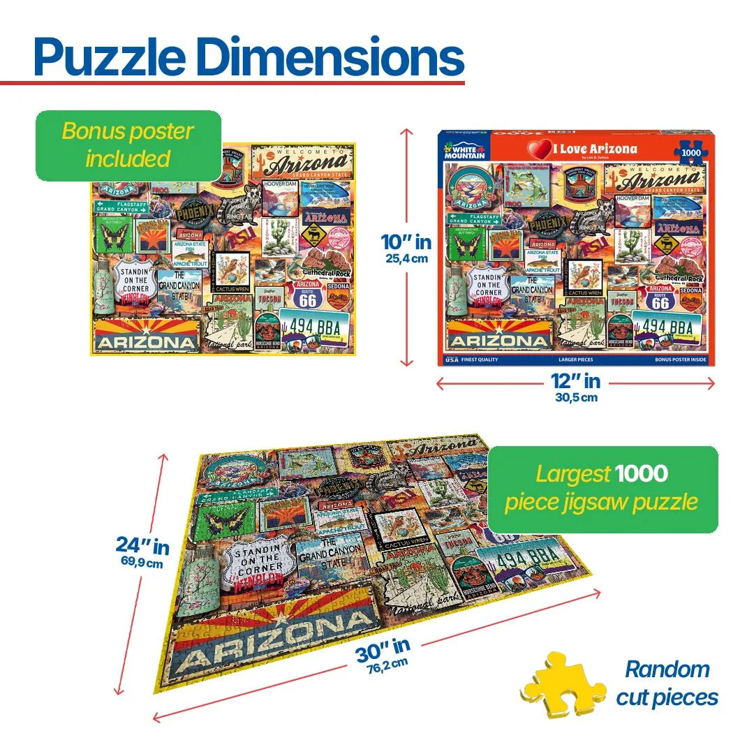 I Love Arizona (1980pz) - 1000 Piece Jigsaw Puzzle - Image 3