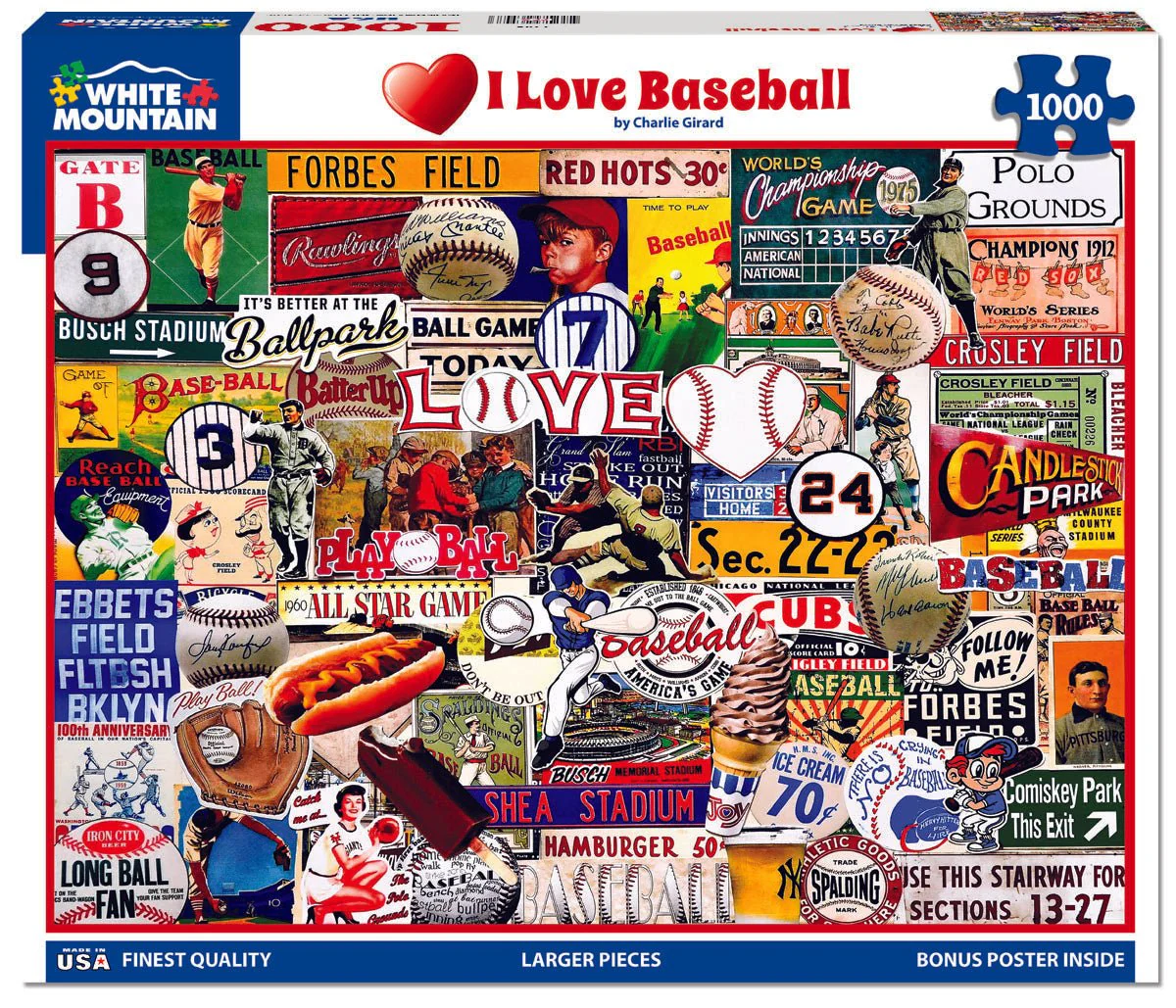 I Love Baseball (1748pz) - 1000 Piece Jigsaw Puzzle - Image 2