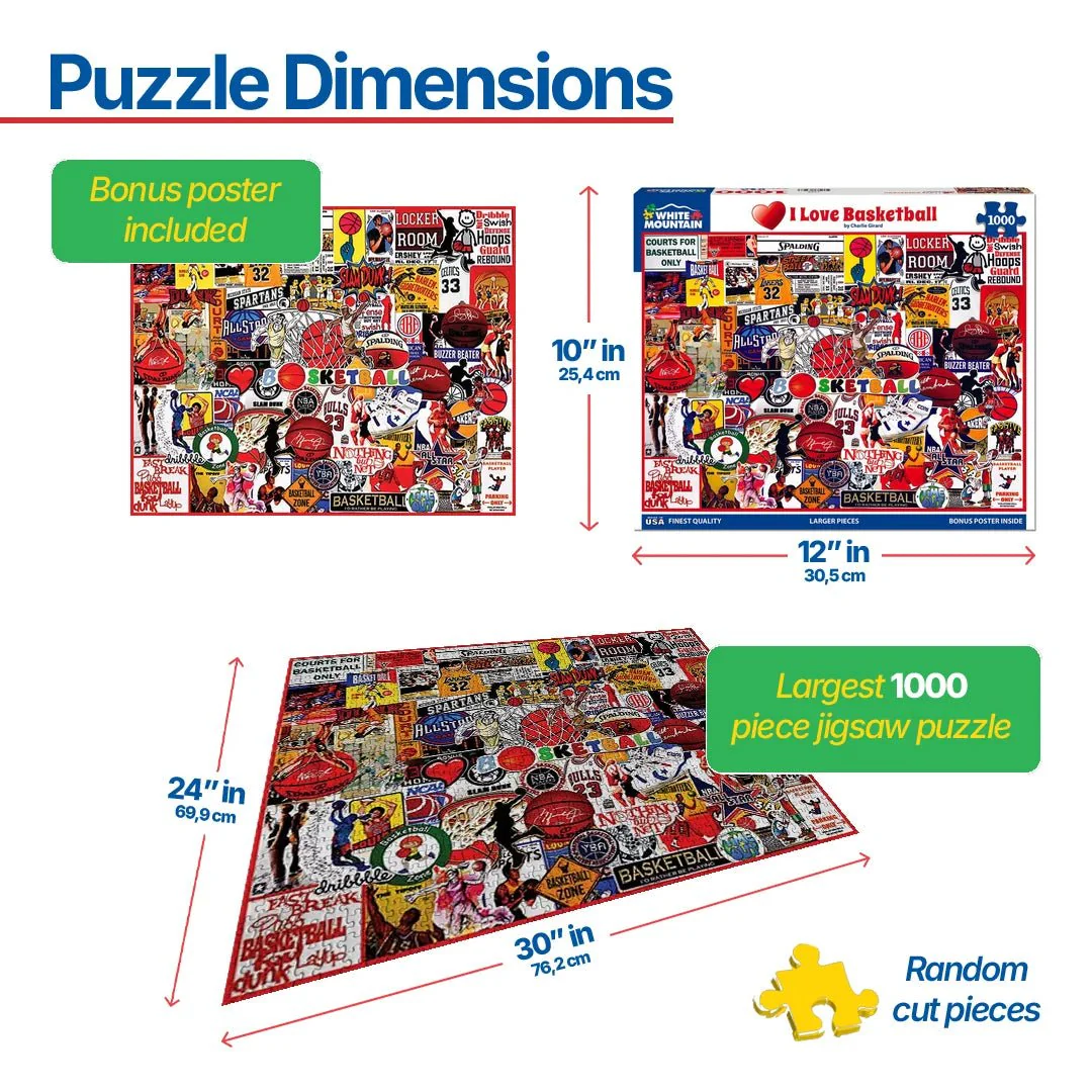 I Love Basketball (1772pz) - 1000 Piece Jigsaw Puzzle - Image 3