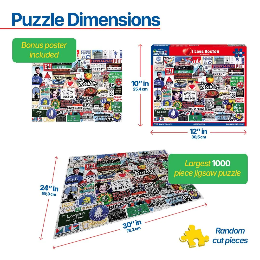 I Love Boston (2161pz) - 1000 Piece Jigsaw Puzzle - Image 3