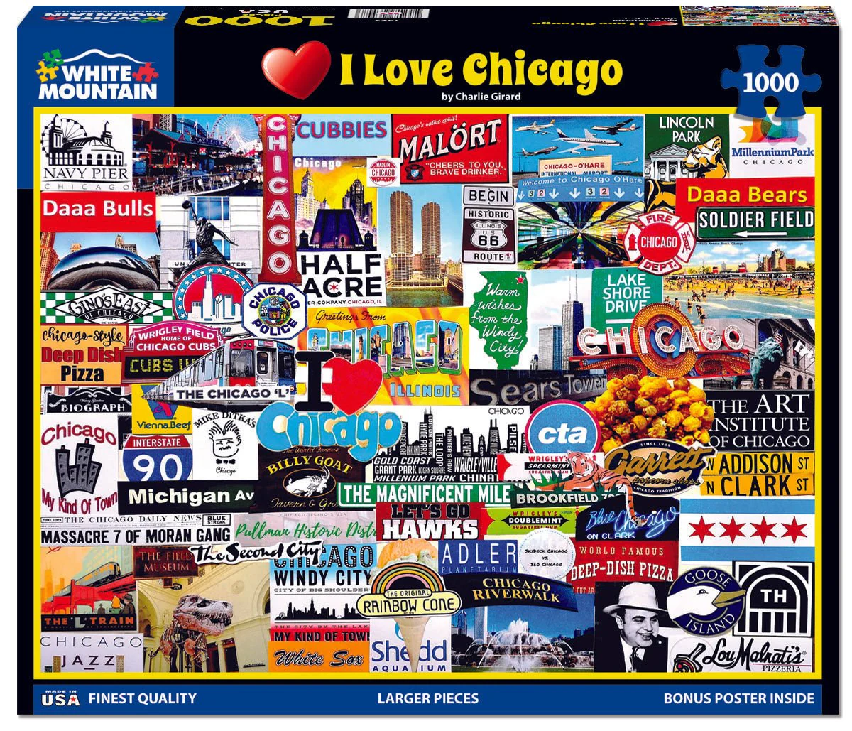 I Love Chicago (1529pz) - 1000 Piece Jigsaw Puzzle - Image 2