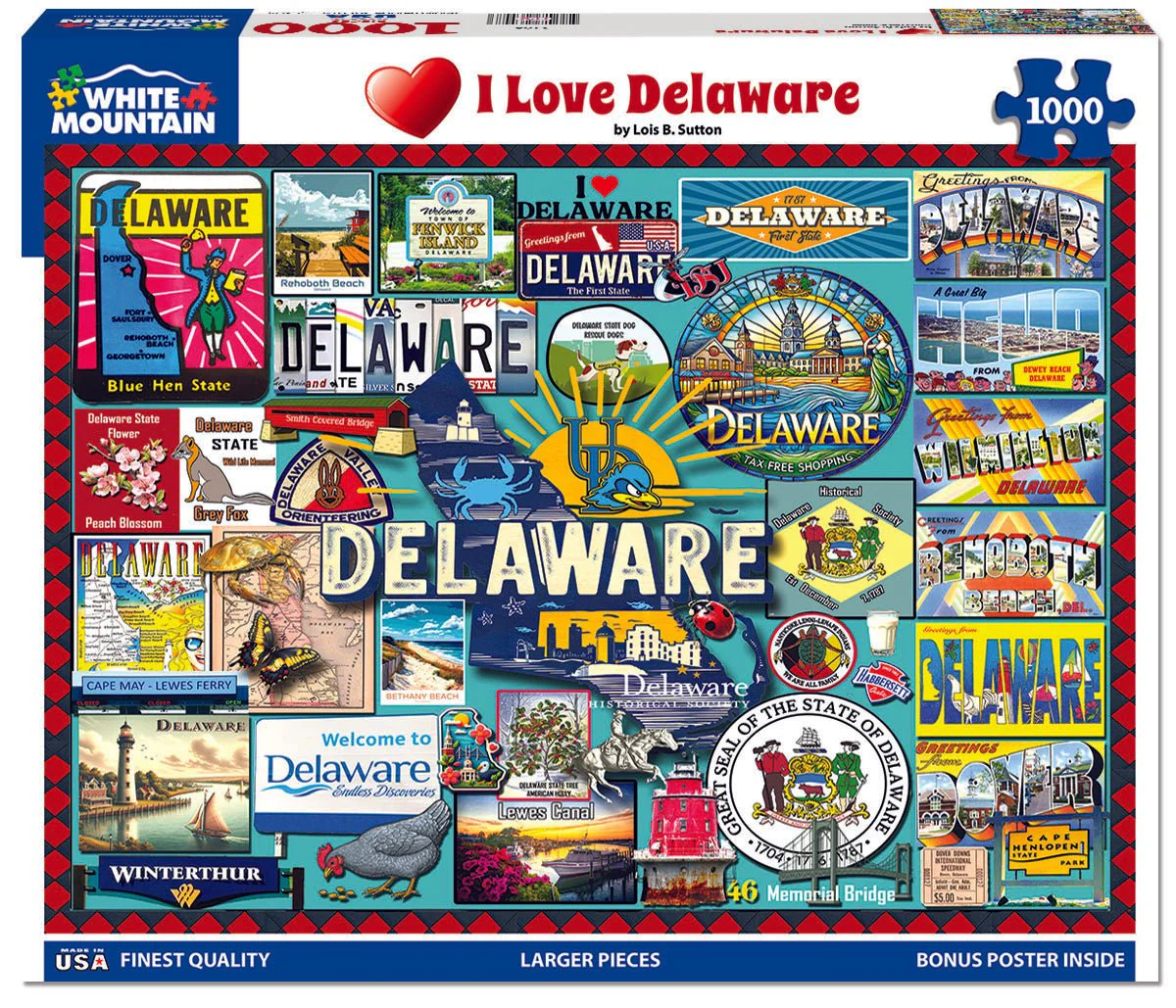 I Love Delaware (2108pz) - 1000 Piece Jigsaw Puzzle - Image 2