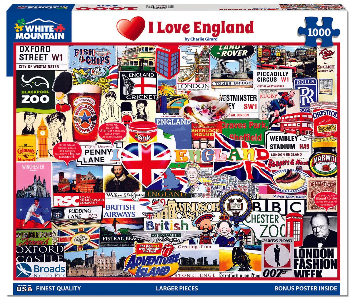 I Love England (1773pz) - 1000 Piece Jigsaw Puzzle - Image 2