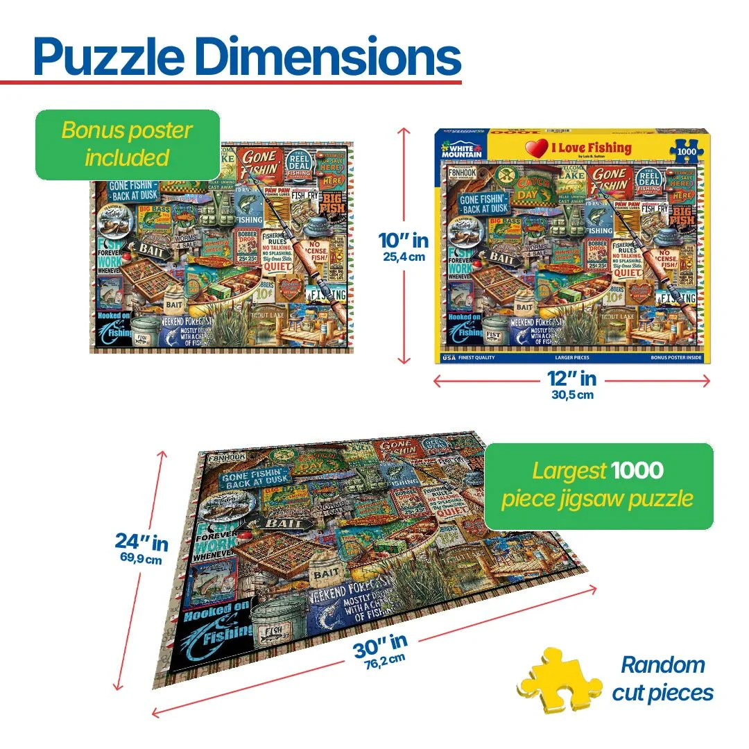 I Love Fishing (2169pz) - 1000 Piece Jigsaw Puzzle - Image 3