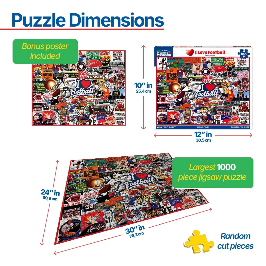 I Love Football (1771pz) - 1000 Piece Jigsaw Puzzle - Image 3