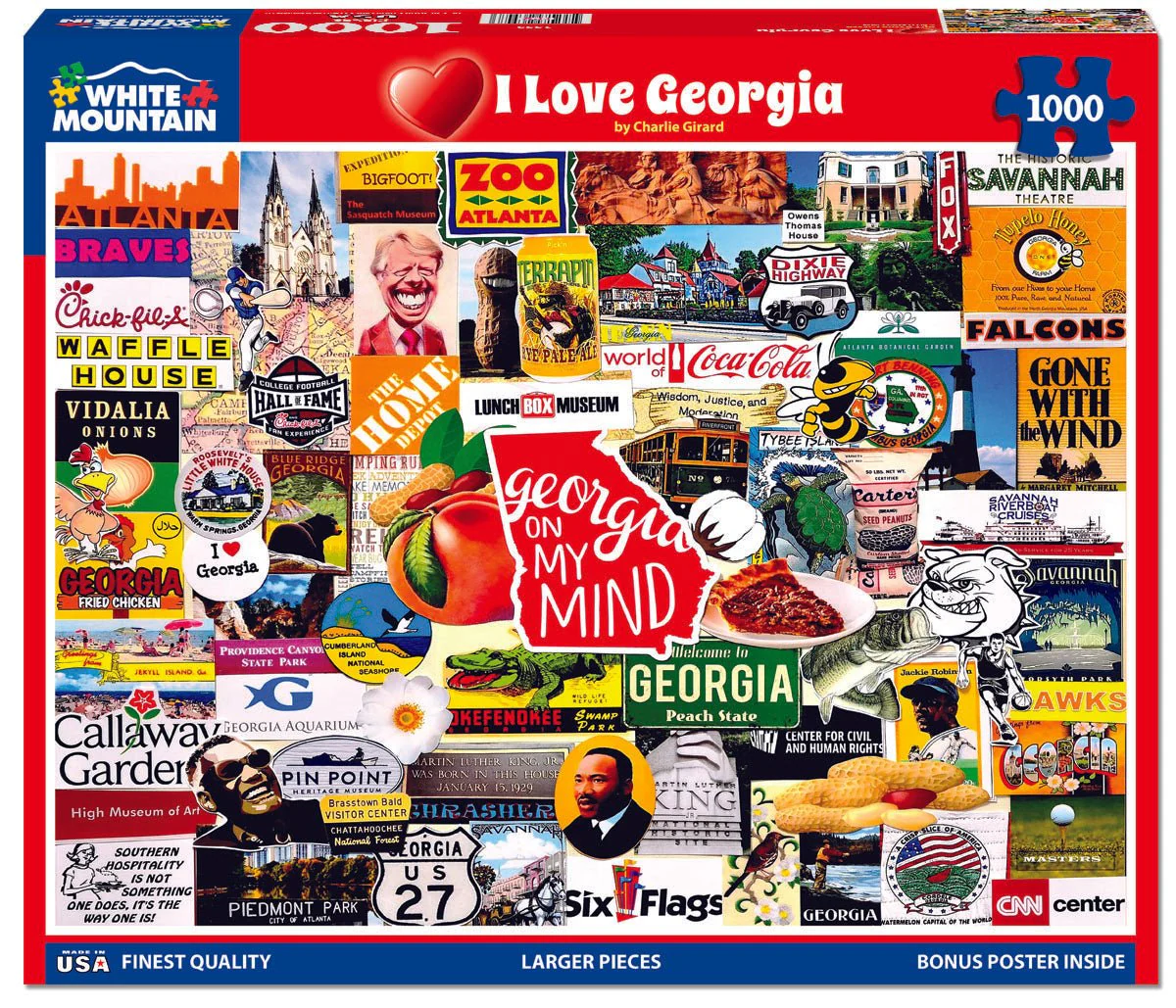 I Love Georgia (1553pz) - 1000 Piece Jigsaw Puzzle - Image 2