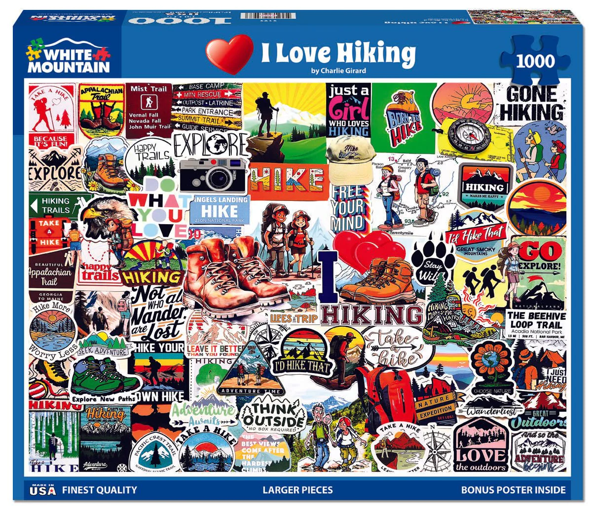 I Love Hiking (2172pz) - 1000 Piece Jigsaw Puzzle - Image 2