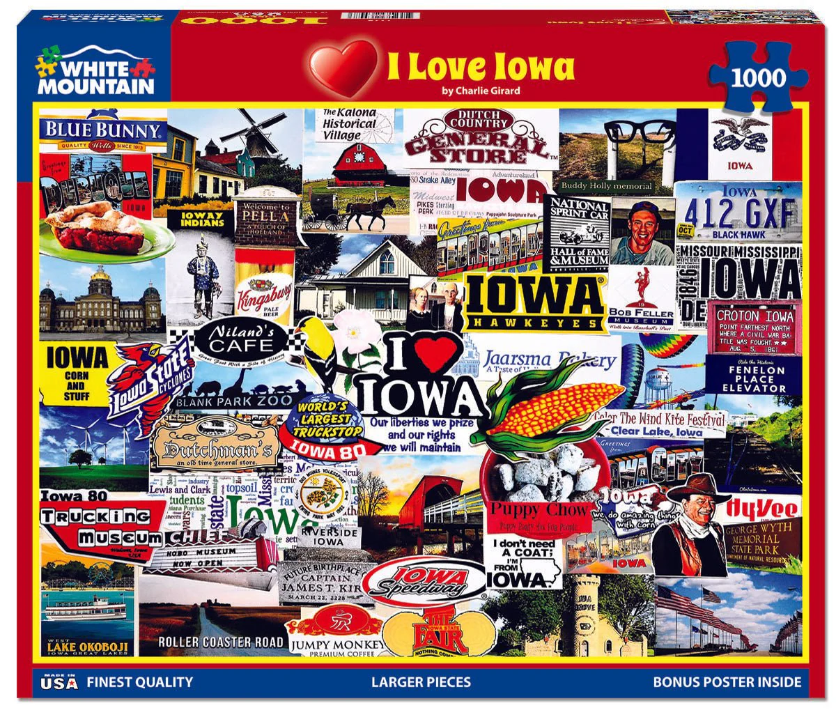 I Love Iowa (1778pz) - 1000 Piece Jigsaw Puzzle - Image 2
