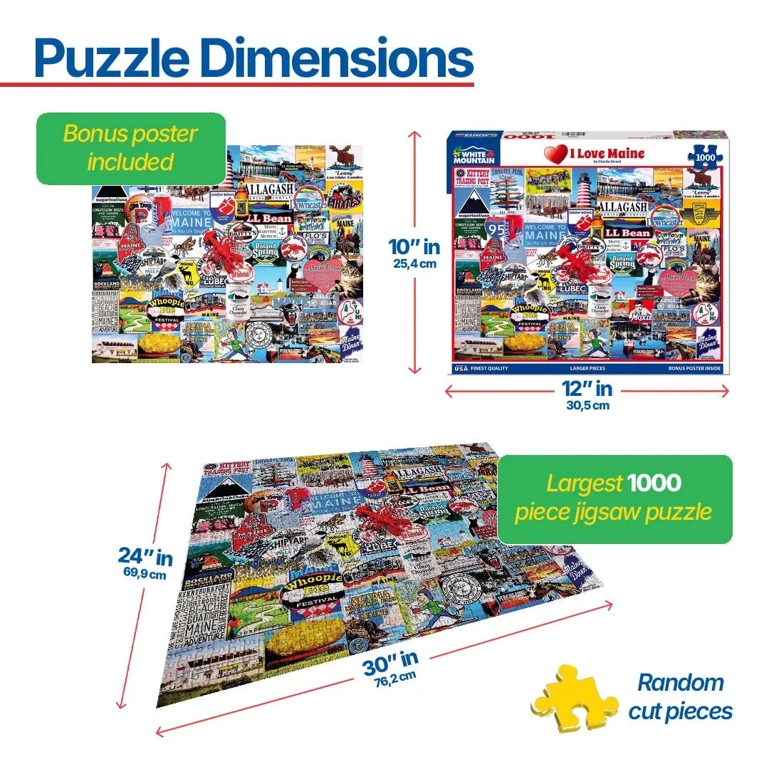 I Love Maine (1306pz) - 1000 Piece Jigsaw Puzzle - Image 3