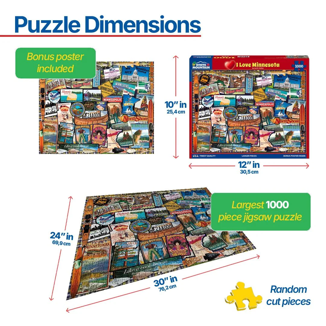 I Love Minnesota (1469pz) - 1000 Piece Jigsaw Puzzle - Image 3