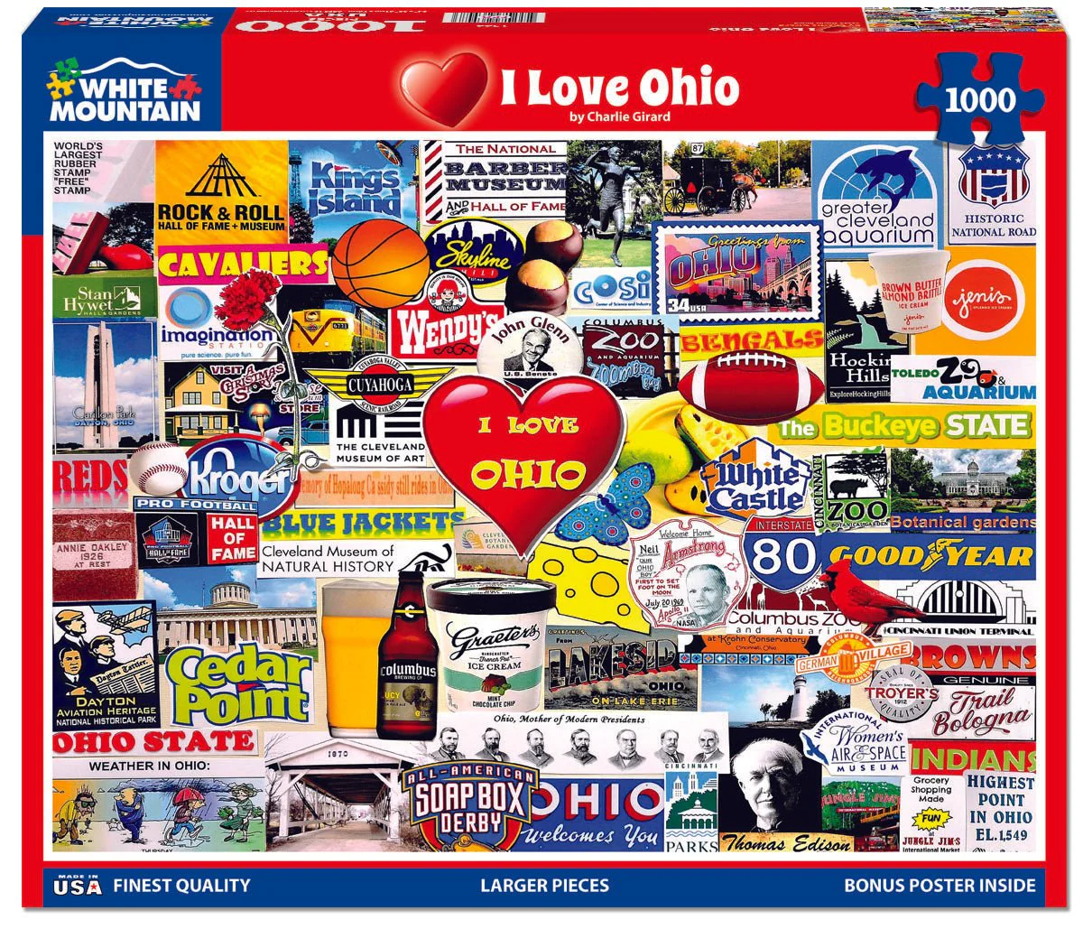 I Love Ohio (1544pz) - 1000 Piece Jigsaw Puzzle - Image 2