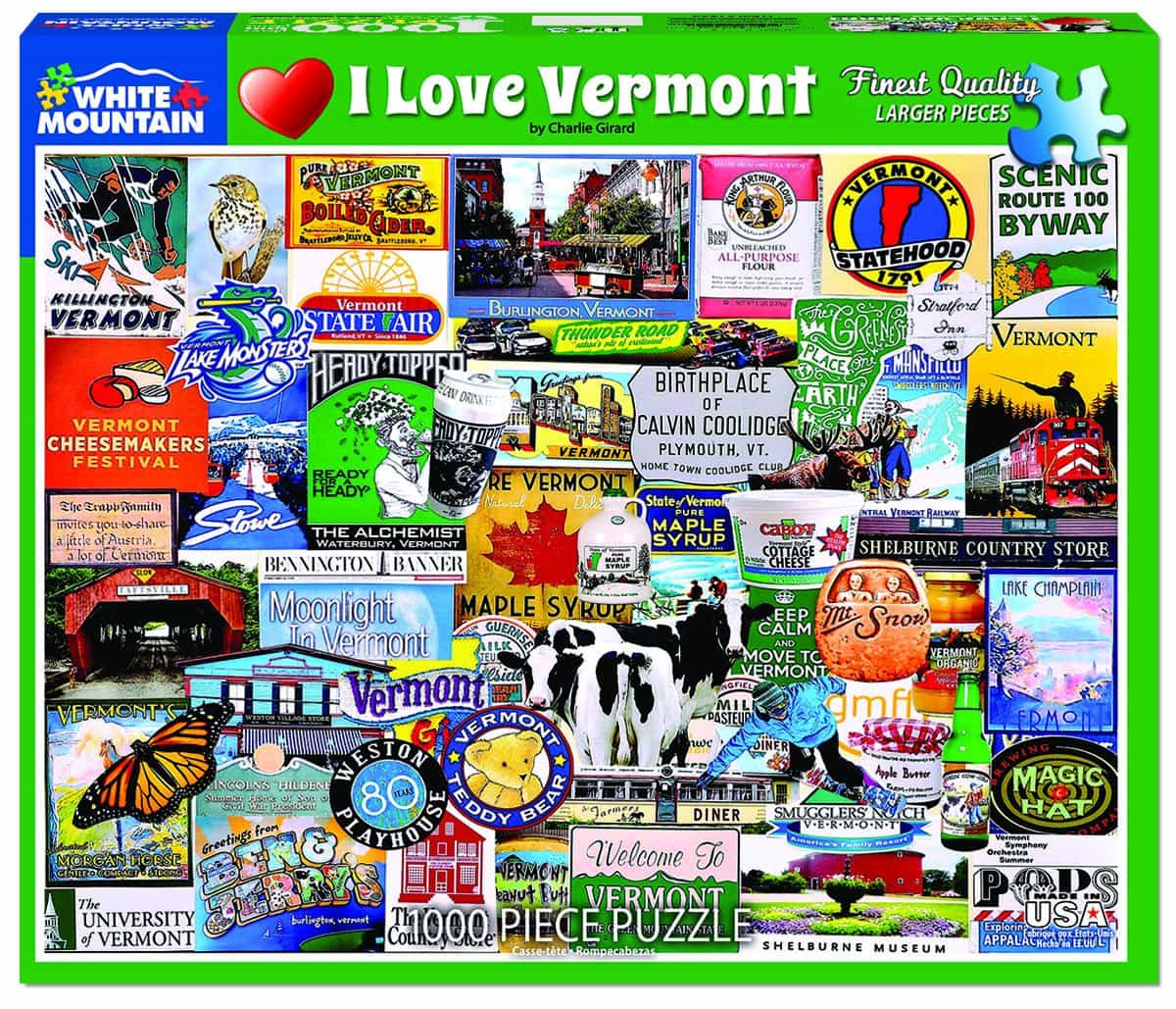 I Love Vermont (1294pz) - 1000 Piece Jigsaw Puzzle - Image 2