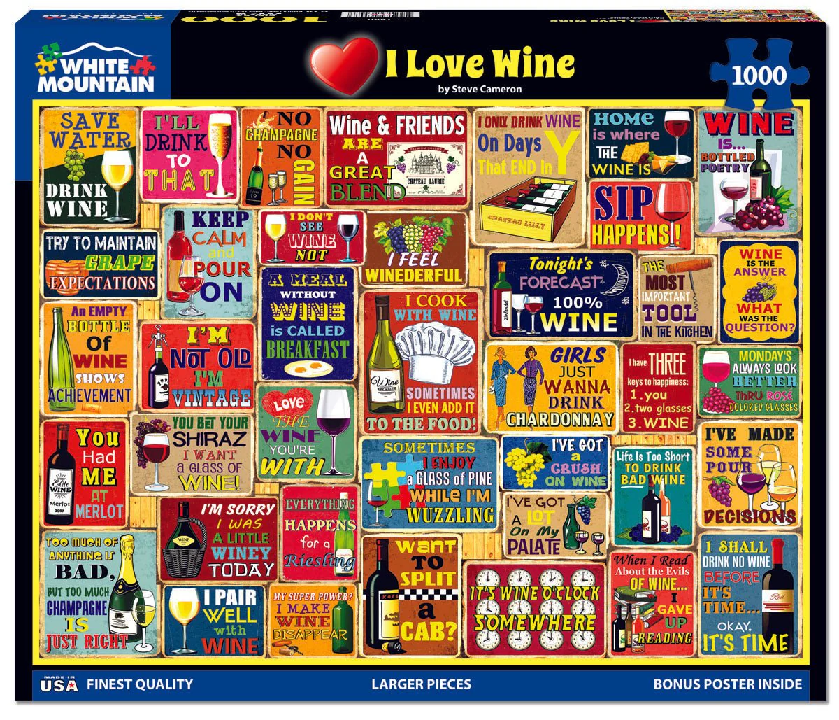 I Love Wine (1840pz) - 1000 Piece Jigsaw Puzzle - Image 2