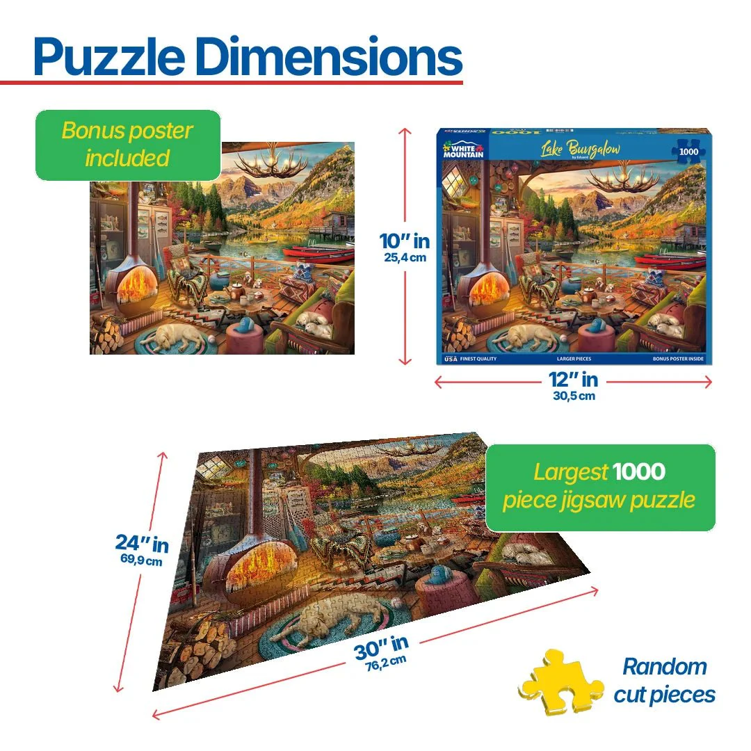 Lake Bungalow (2066pz) - 1000 Piece Jigsaw Puzzle - Image 3