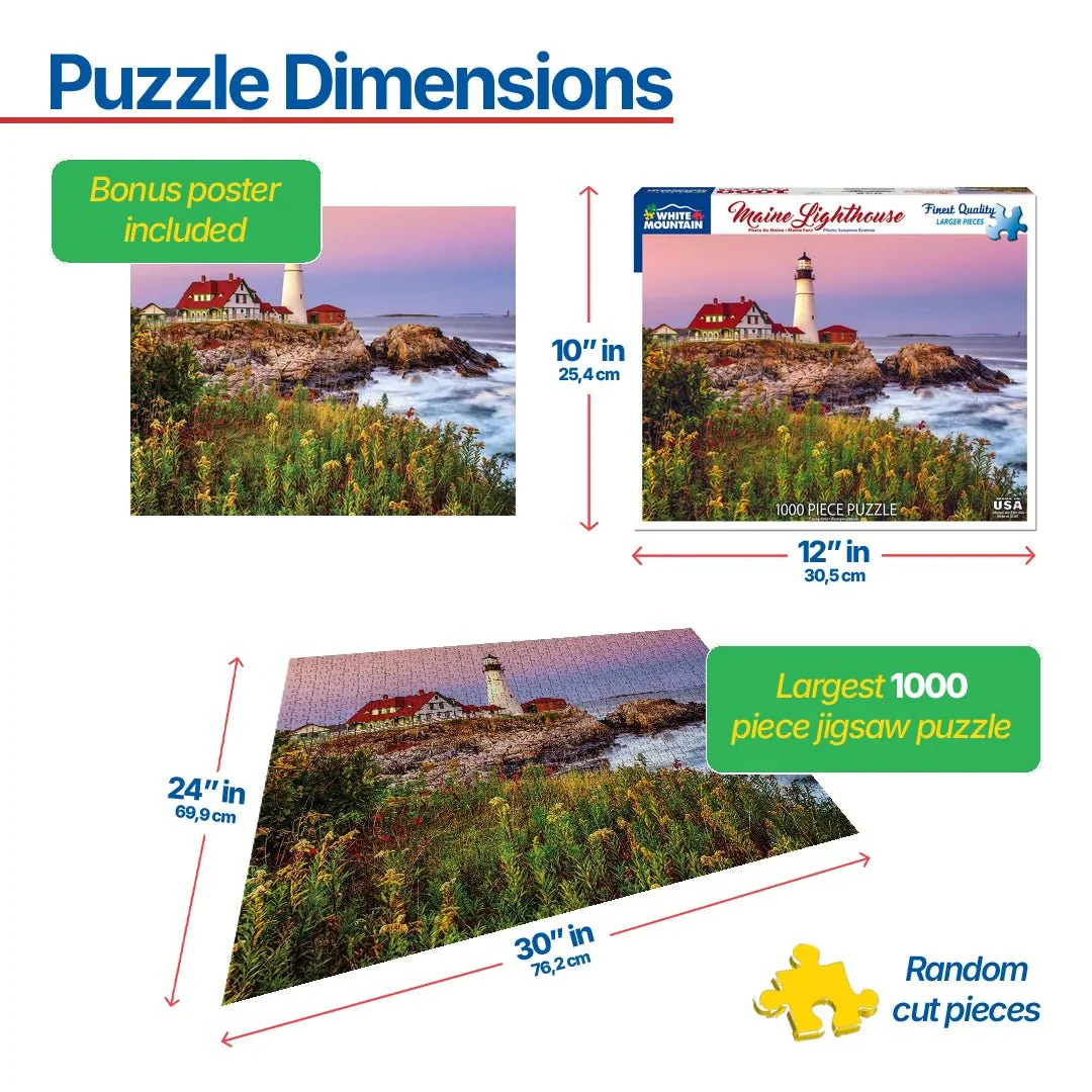 Maine Lighthouse (1207pz) - 1000 Piece Jigsaw Puzzle - Image 3