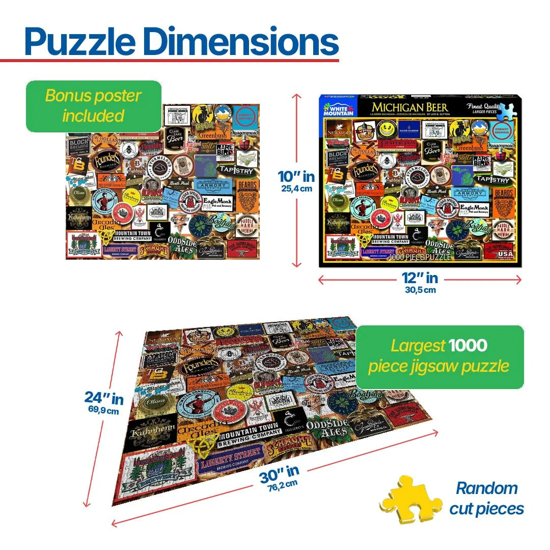 Michigan Beer (1334pz) - 1000 Piece Jigsaw Puzzle - Image 3