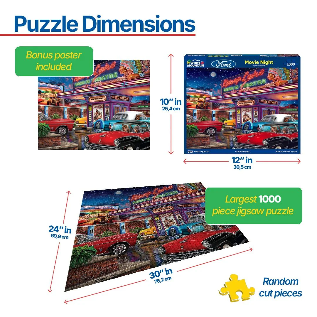 Movie Night (2101pz) - 1000 Piece Jigsaw Puzzle - Image 3