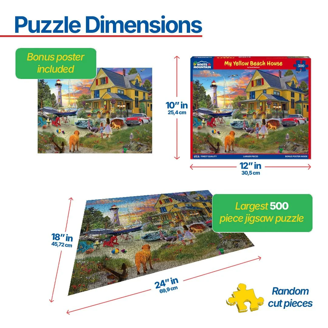 My Yellow Beach House (1795pz) - 500 Piece Jigsaw Puzzle - Image 3