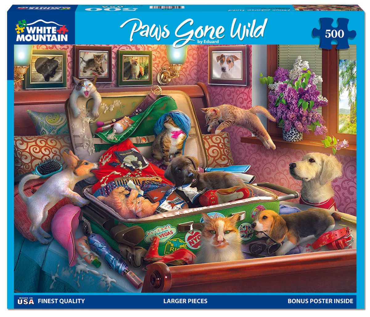 Paws Gone Wild (1851pz) - 500 Piece Jigsaw Puzzle - Image 2