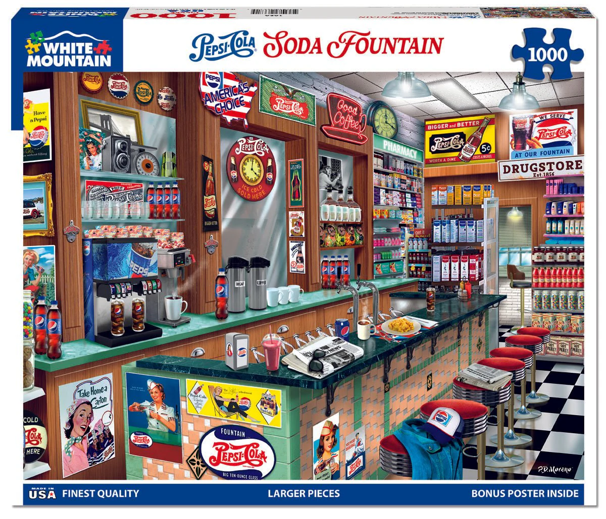 Pepsi Soda Fountain (1828pz) - 1000 Piece Jigsaw Puzzle - Image 2