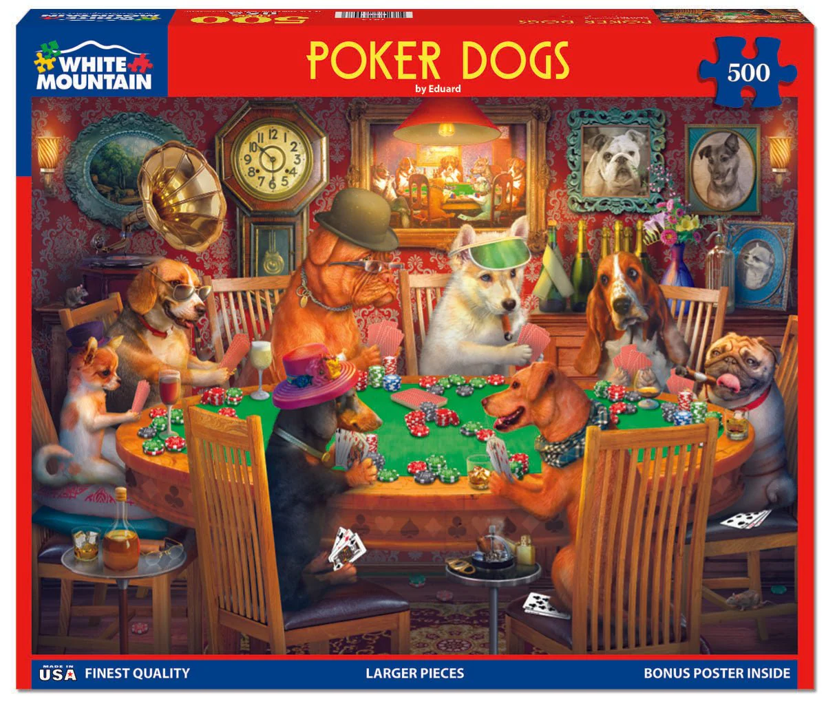 Poker Dogs (1852pz) - 500 Piece Jigsaw Puzzle - Image 2